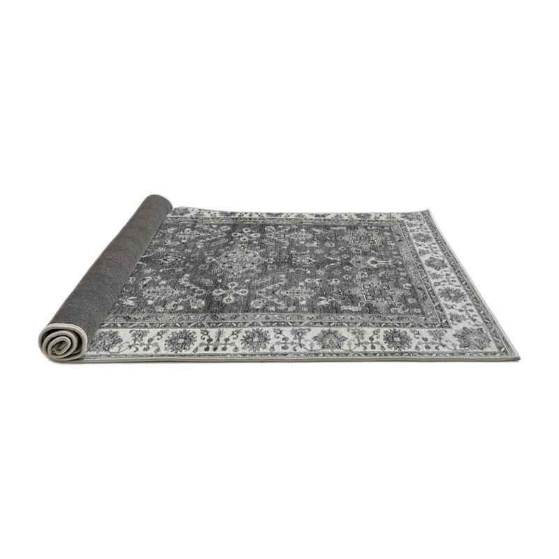 Tapis oriental gris en laine / polyester tissé à la machine Anquantae