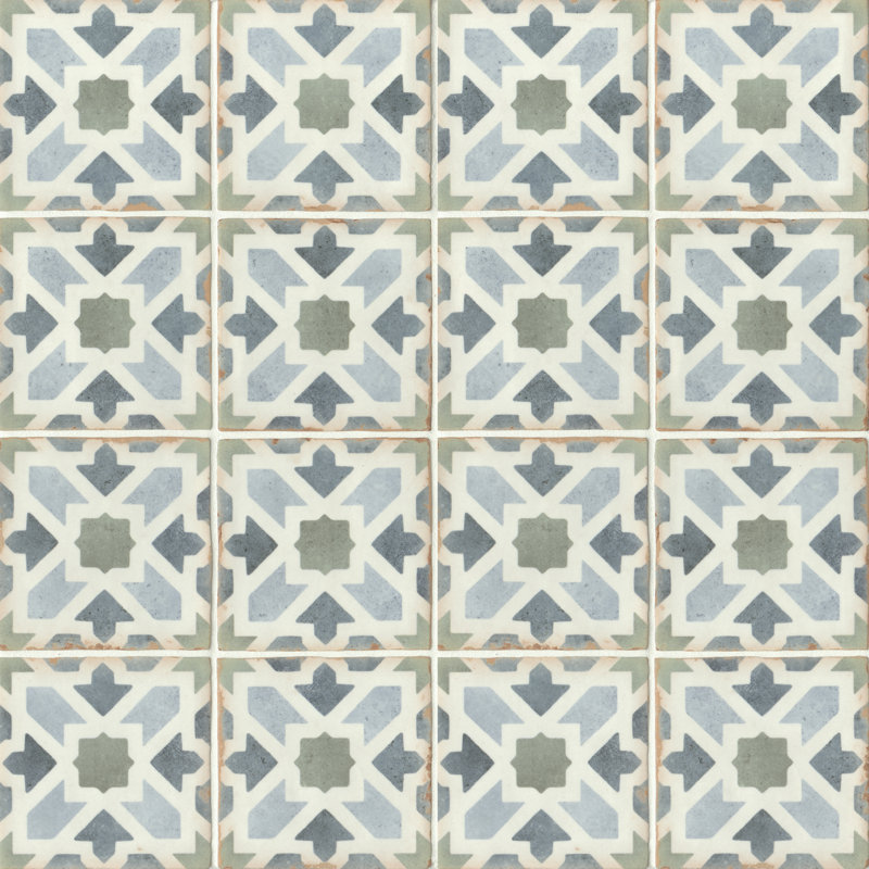Casablanca 5" x 5" Ceramic Patterned Floor Use Tile, Kenzi