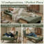 1 Seater Chenille Chaise End Sofa-446409452