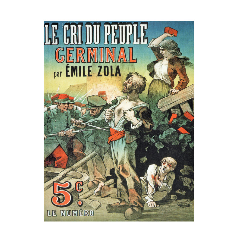 Leon Choubrac, "The Ofgerminal" par Émile Zola, Inle Cri Du Peuple, art sur toile, H 19 po x l 14 po