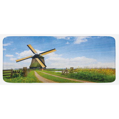 Global Inspired Solid Color Polyester Kitchen Mat