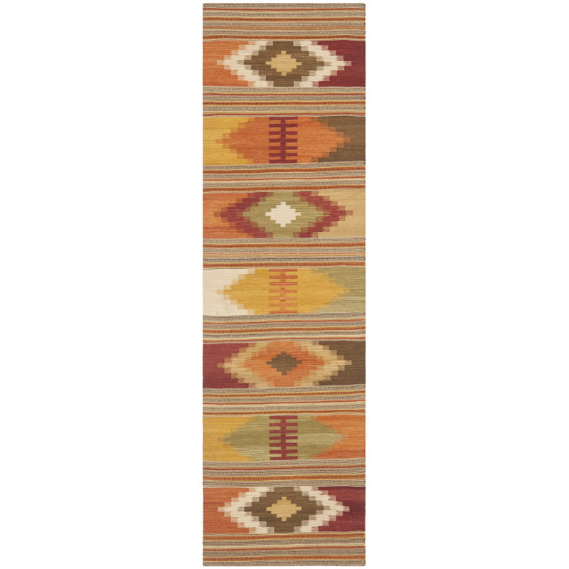 Bennett Hand Woven Wool Southwestern Rug, Runner 2'3" x 12'