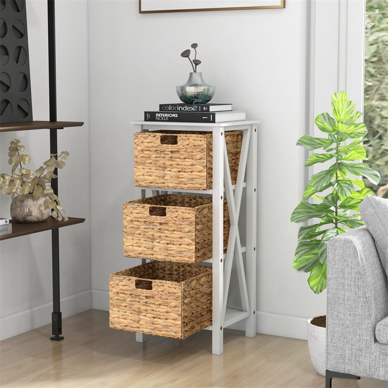 Blodwyn Metal Bedside Table, White
