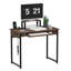 Bureau d'ordinateur moderne avec support pour écran et plateau à clavier coulissant, poste de travail compact pour adultes-134733356-129185183