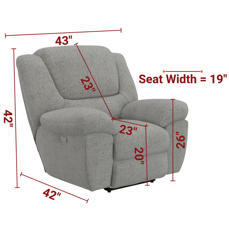 Veria Swivel Glider Recliner, Gray/Beige, Power 