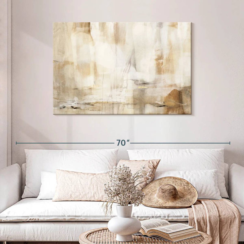 Avery Neutral Beige Abstract Polyptych