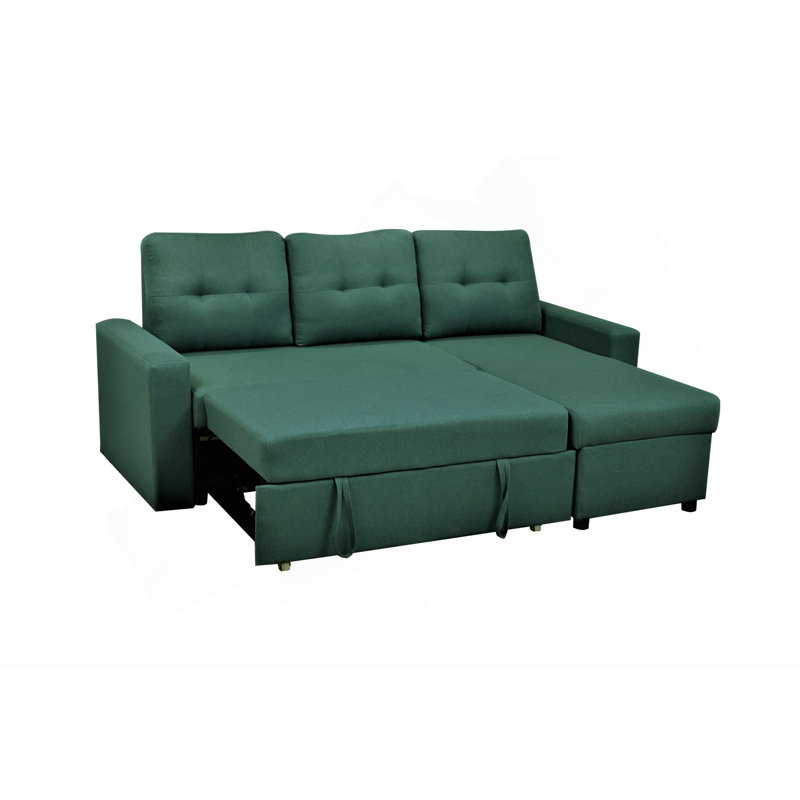 Canapé-lit modulaire convertible en L, Polyester sarcelle