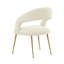 46.2cm H Velvet Upholstered Armchair in Cream