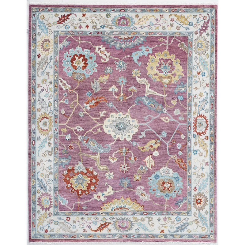 Oriental Area Rug in Ivory, Rectangle 8' x 10'