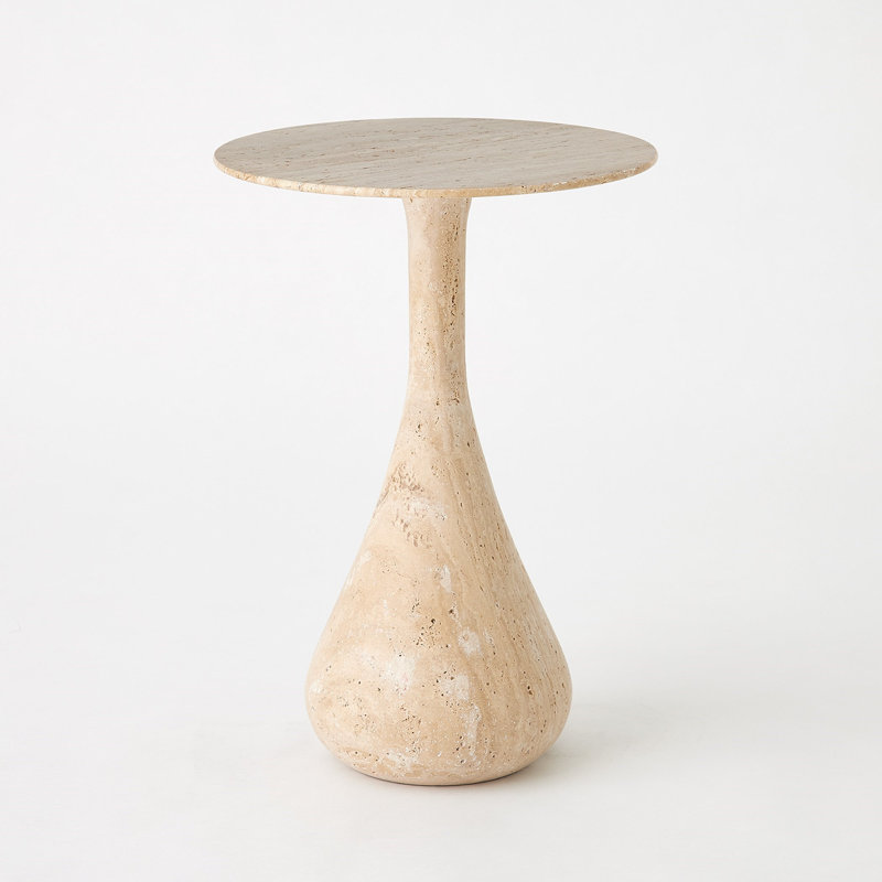 Stone End Table, 21" H x 14.75" W x 14.75" D