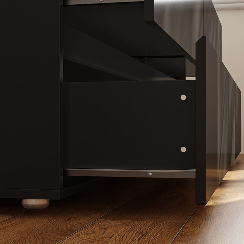 Commode 6 tiroirs l 59 po, Noir