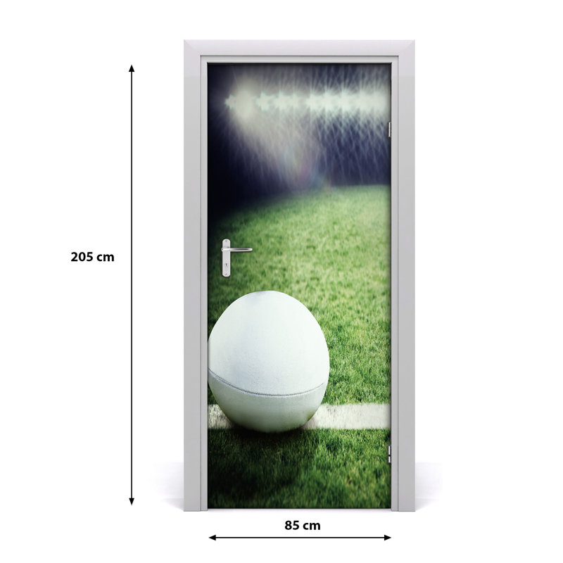 On The Rugby Ball Door Decal