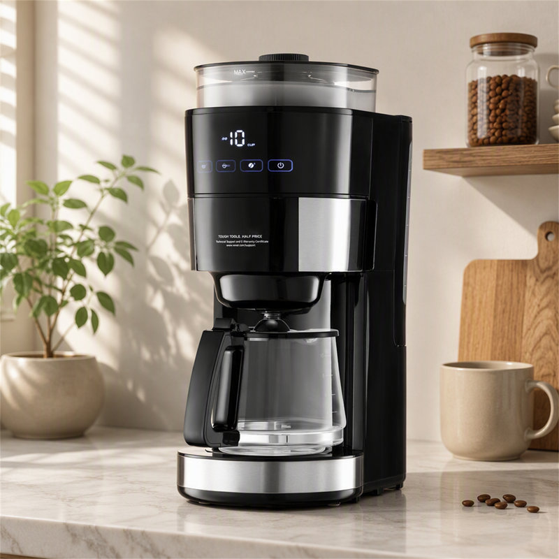 10-Cup Grind and Brew Coffee Maker, Adjustable Coarseness & Strength Control