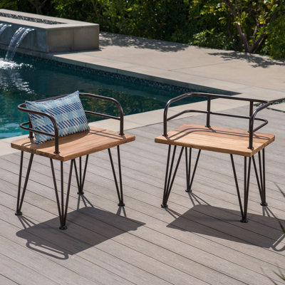 ZION INDUSTRIAL WOOD AND METAL CHAIR (Set Of 2)