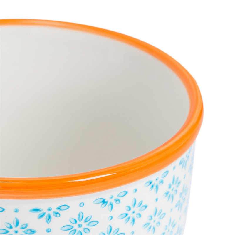 Nicola Spring Hand-Printed Plant Pots - 14cm - Blue - Pack of 2