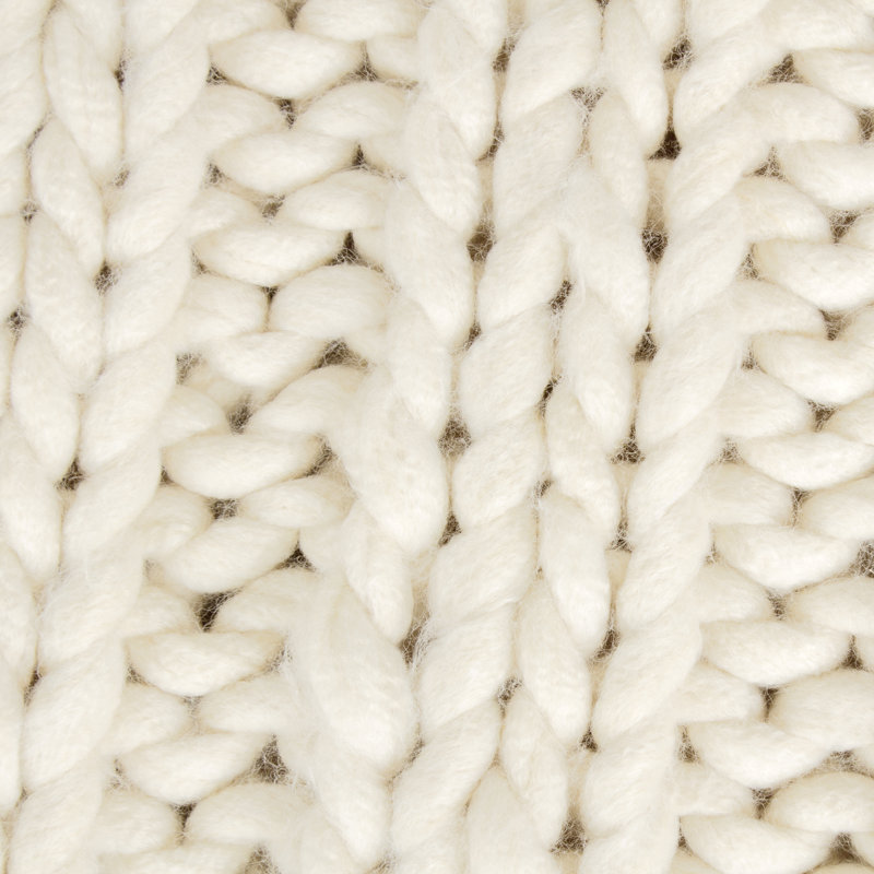 Chunky Knit Throw Blanket, Natural White