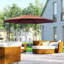 Parasol de patio décalé avec matériau résistant aux rayons UV et à l'eau et support robuste