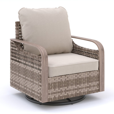 Outdoor Single Swivel Chair With Cushions