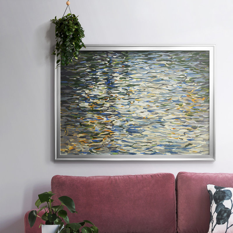 Water Reflections-Framed Gallery Wrapped Canvas_UBRM176, Silver, 14" H x 20" W x 1.5" D