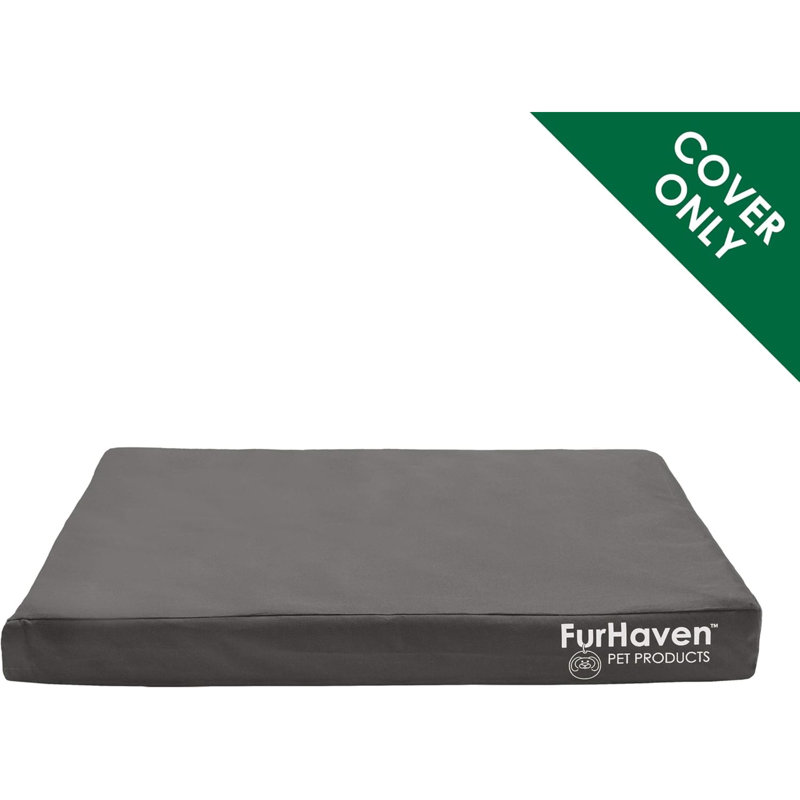 Replacement Dog Bed Cover Water-Resistant Indoor/Outdoor Logo Print Oxford Polycanvas Mattress, Washable - Stone Grey, Large
