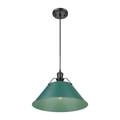 Petit luminaire suspendu Akifumi avec pin vert