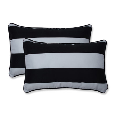 Striped Outdoor Reversible Throw Pillow