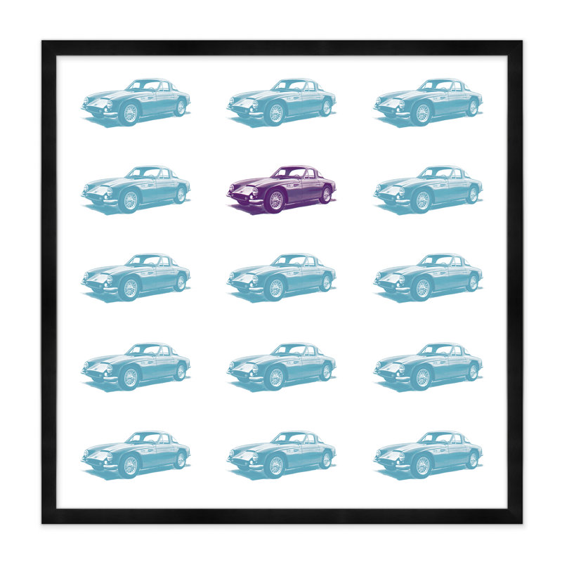 Sports Car Repeat Print, Black
