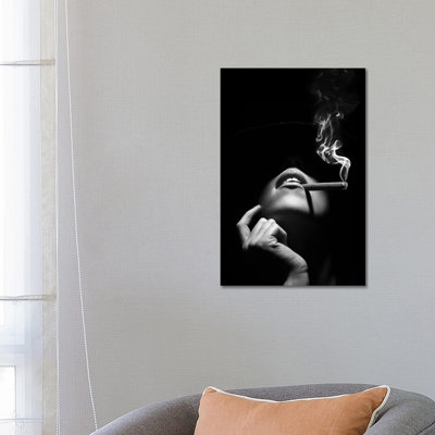 Femme fumant un cigare par Johan Swanepoel - impression d'art graphique