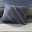 Couette et draps pour lit simple - Motif rayé bleu-gris serein, avec oreiller carré