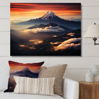 Sunset Mount Kinabalu Malaysia - Mountains Canvas Art Print