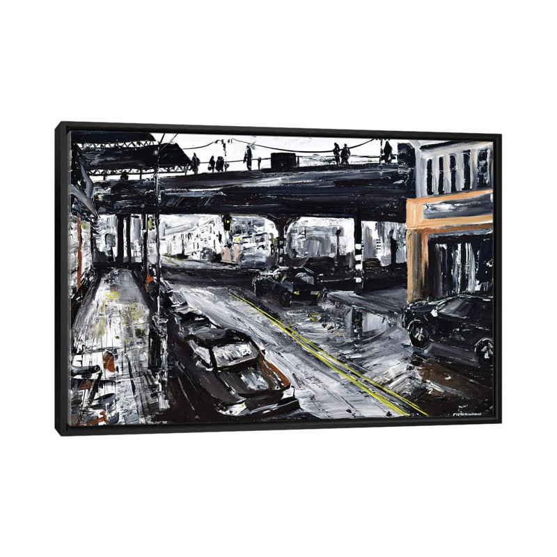 Astoria, reproduction d’art sur toile tendue, H 18 po x l 26 po x P 1,5 po, Toile avec cadre noir, Pas de tapis