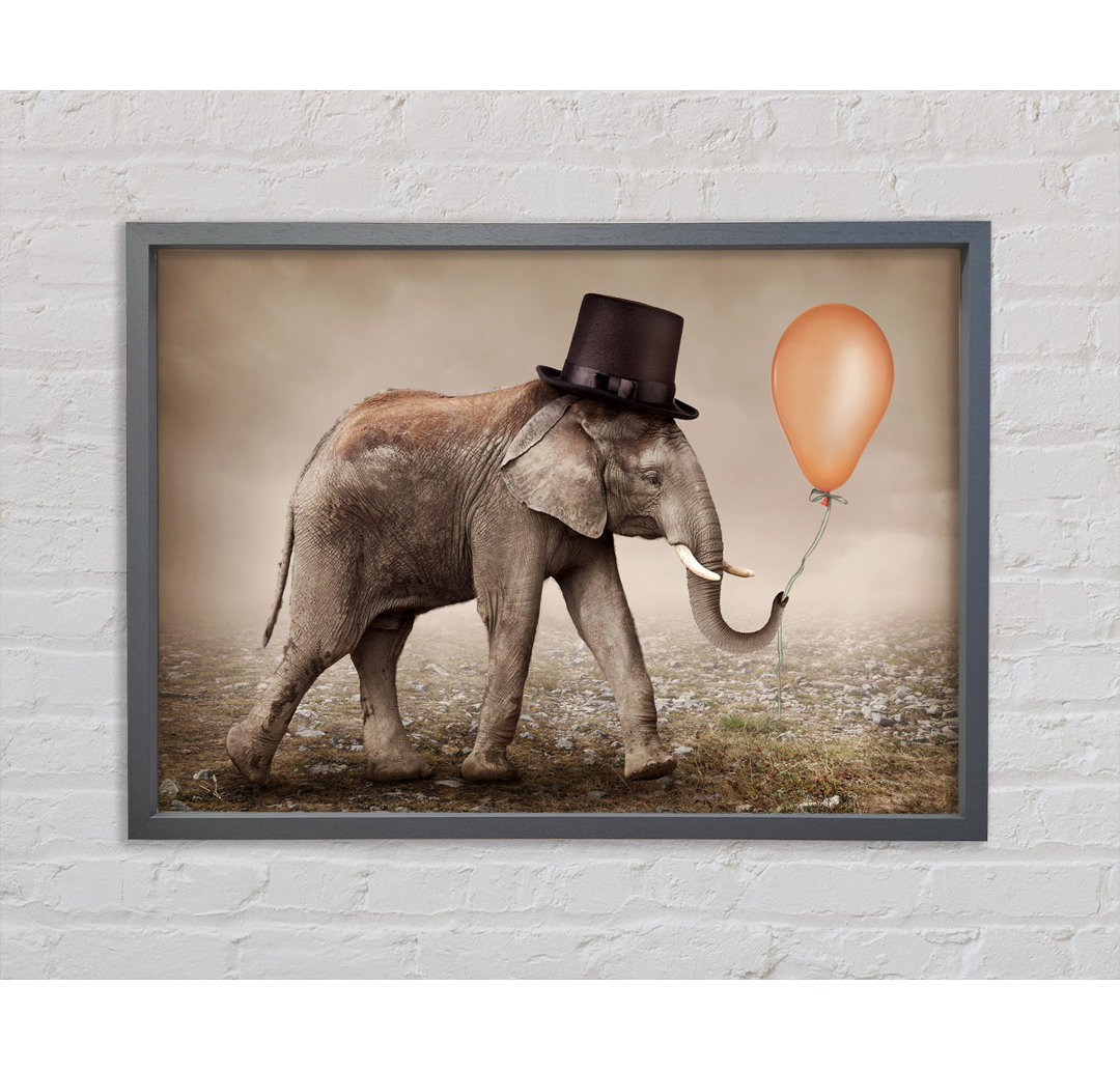 Gerahmtes Leinwandbild Top Hat Elephant