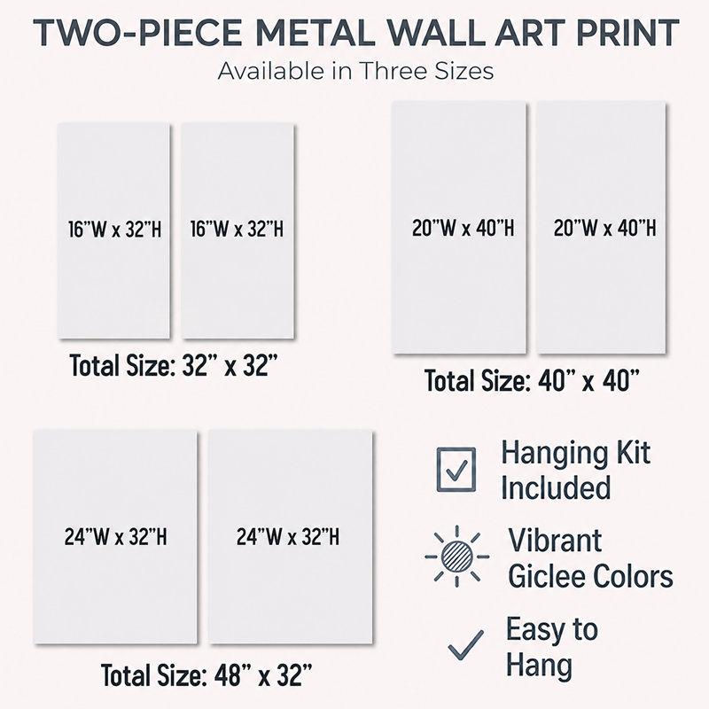 «The Silent Ridge into the Mountains», art mural blanc 2 pièces, 32" H x 32" W