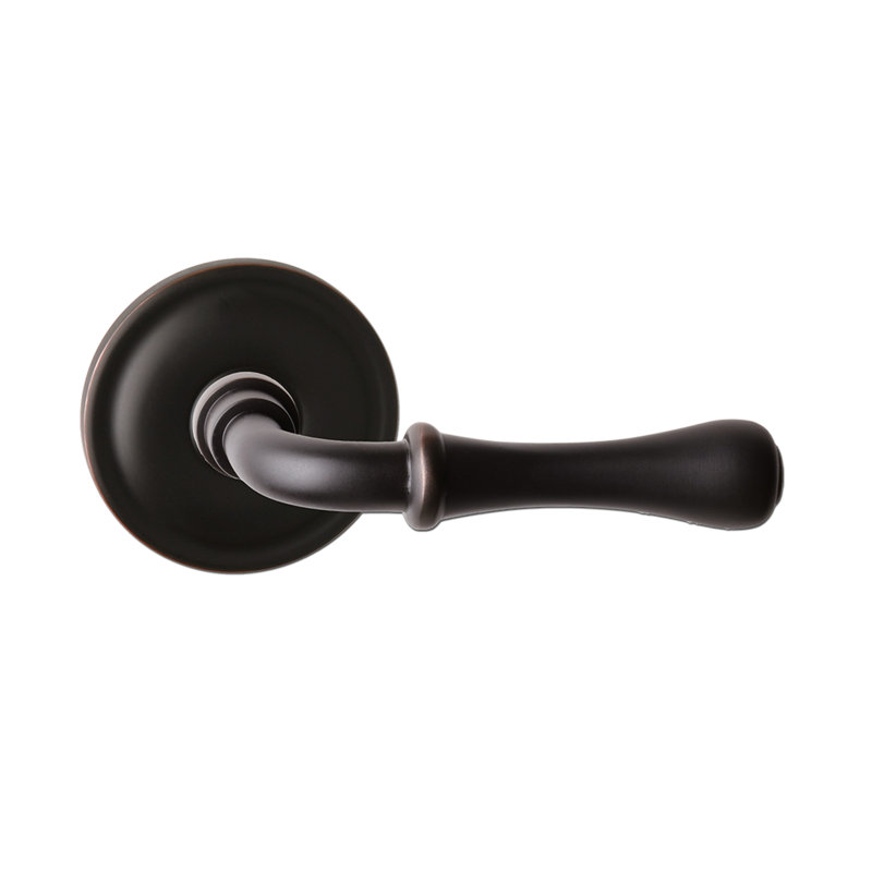 Bravura 931-0 Huntsville Passage Lever on Traditional Round Rose in Oil Rubbed Bronze, Satin Black