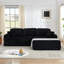 Siège du canapé droit, canapé modulaire en forme de L, canapé modulaire compressé en velours côtelé de style minimaliste moderne, déplier dans un lit, une chambre à coucher, canapé confortable Comprimé - Design éco-efficace - Noir