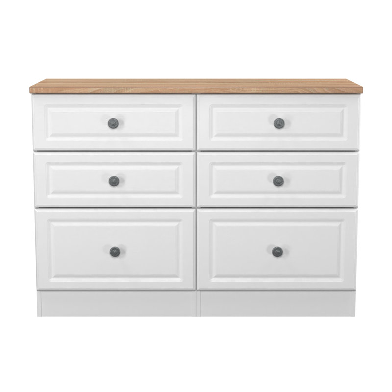 110 cm W Chest of 6 Drawers, White