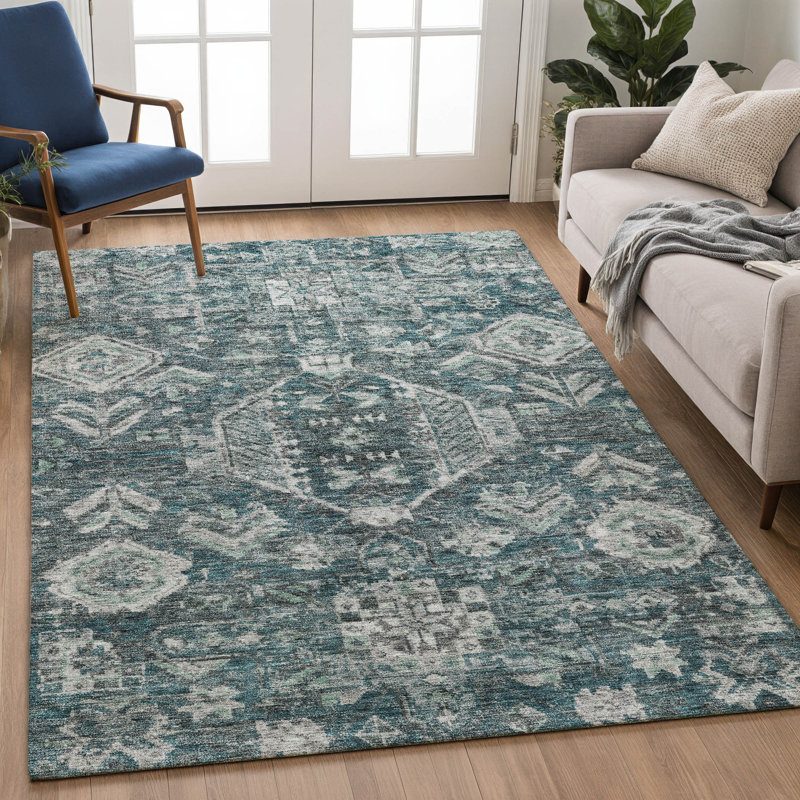 Machine Washable Indoor/Outdoor Earleville ACN2356 Traditional Rug, Rectangle 2'6" x 3'10"