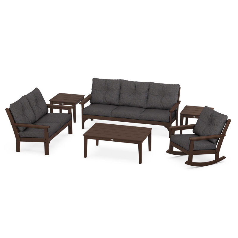 Vineyard 6-Piece Deep Seating Set, Ash Charcoal, Mahogany