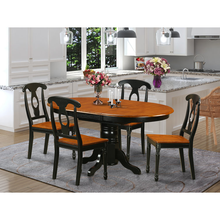 Dufferin 4 - Person Solid Wood Solid Wood Top Pedestal Dining Set