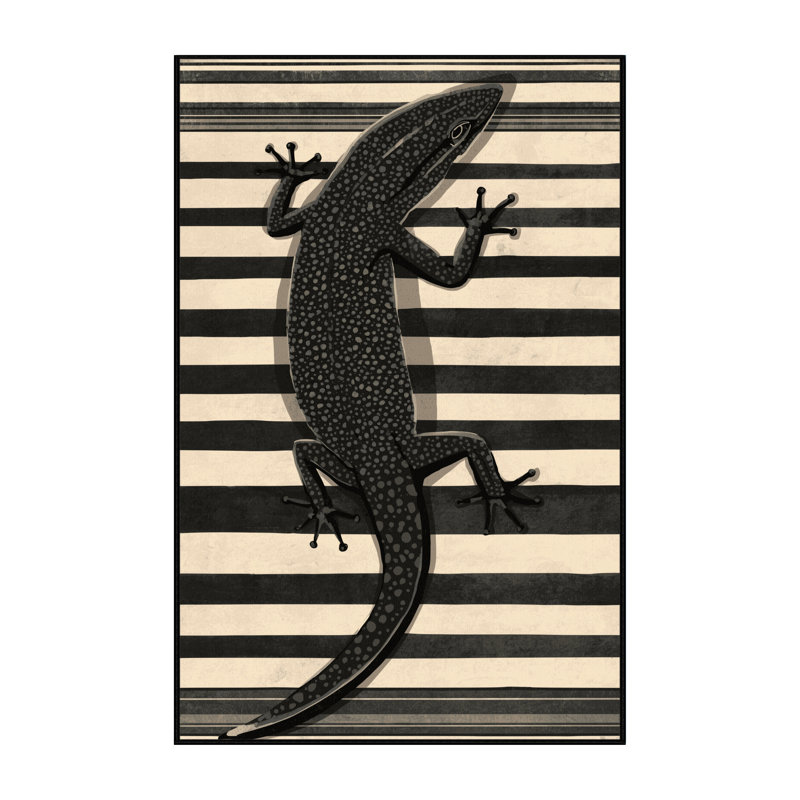 Machine Washable Oryn Salamander Modern Striped Rug in Black – Black Binding, 5 x 7
