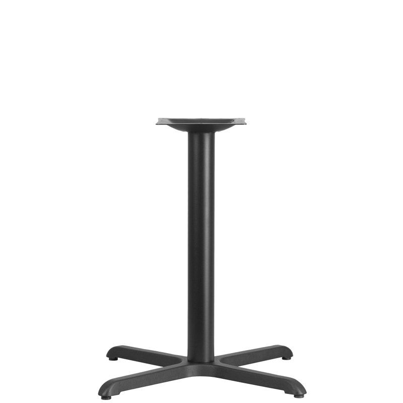 Beverly Restaurant Table X-Base with 3" Dia. Table Height Column, 30" x 30", Black