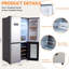 21 Cu.Ft. Stainless Steel French Door Refrigerator with Wine Cooler, Counter-Depth 4-Door Fridge, Touch Screen & Auto Defrost, Large Multi-Door Kitchen Appliance