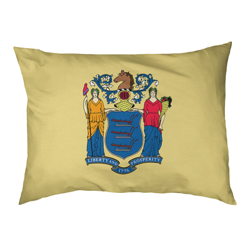 Coussin stylisé new jersey flag Burien, L 19,5 po x l 29,5 po, Noir