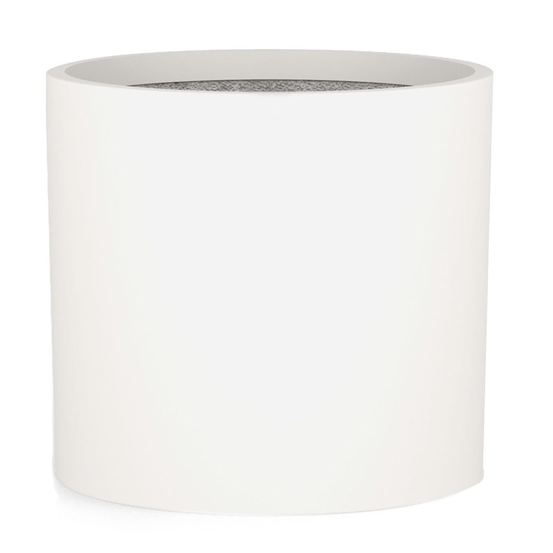 Blumfeldt Planter Plant Pot Fiber Stone In/Outdoor, 36.5cm H x 41.5cm W x 41.5cm D, White