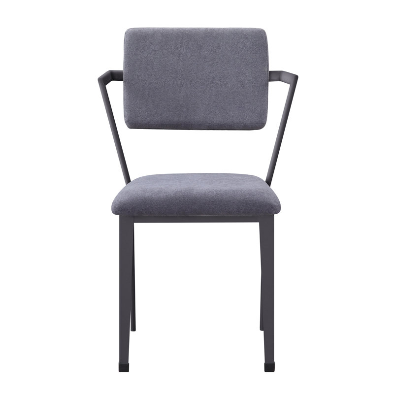 Chaise de bureau rembourrée grise à dossier ouvert, Gris