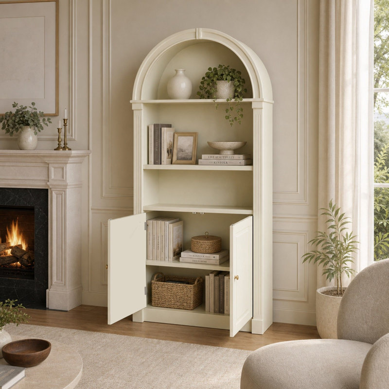 71'' H X 36.4'' W Arched Bookcase