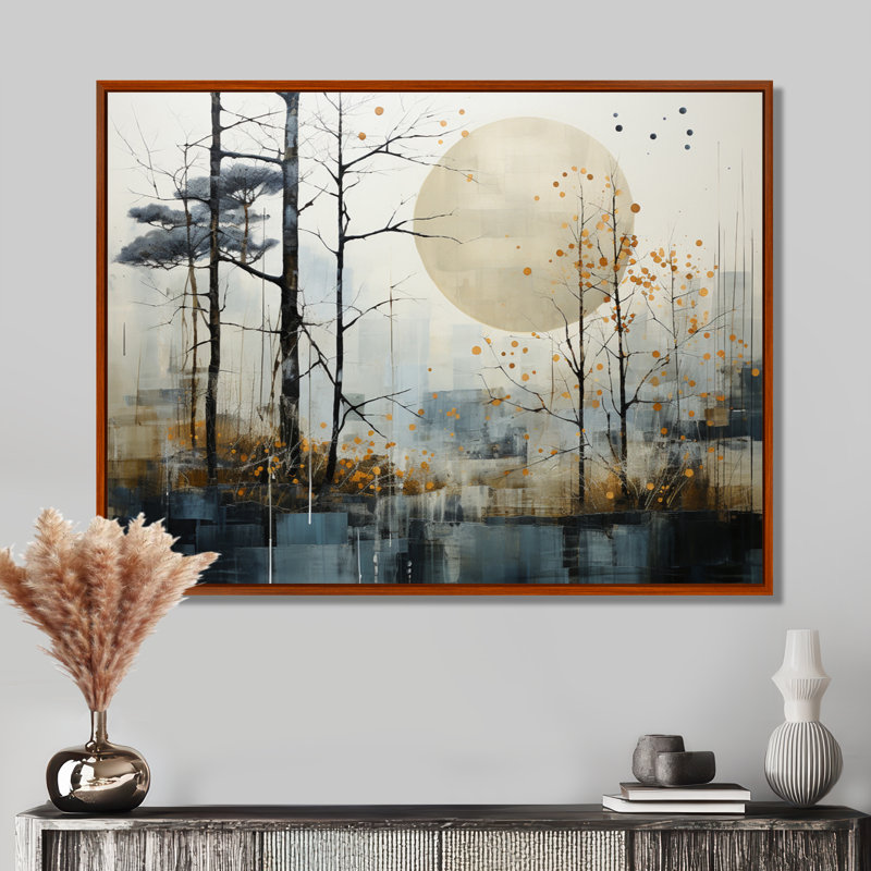 Japon, art minimaliste zen serein, art mural japonais, H 30 po x l 40 po x P 1,5 po, Cadre flottant brun