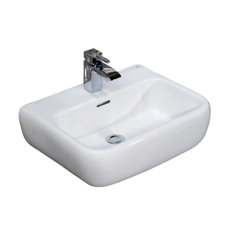 Barclay 16.37'' White Vitreous China Rectangular Bathroom Sink with Overflow