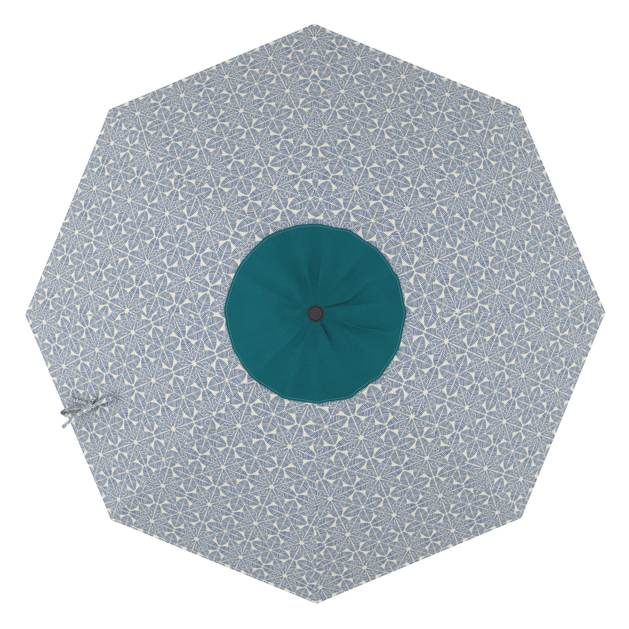 Santana 108'' Outdoor Umbrella, Gray, Palmetto Azure - Pacifica Premium