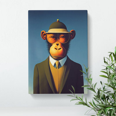 Mr Monkey - Wrapped Canvas Print